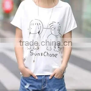 Han Edition 2015 the New Female T-shirt With Short Sleeves Big Yards Leisure T-shirts of Cartoon Printed t Shirt thumbnail-1
