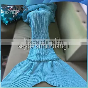 E-cowlboy 2016 Latest Handmade Soft Material Mermaid Tail Shape Blanket With Scales Pattern and Tassels (kids,adults) Quality Choice thumbnail-2