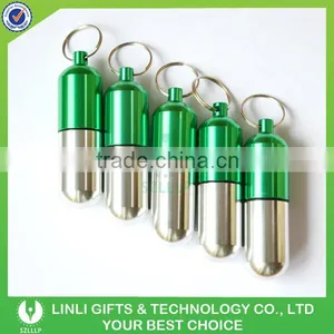 Oem Logo Promotional Gift Metal Pill Box Keyring thumbnail-2