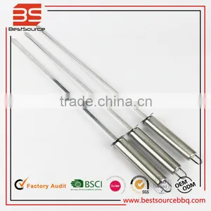 Safe Stainless Steel BBQ Skewer Kebab Kabob Flat Skewer FDA LFGB Stainless Steel Skewer for BBQ Tool thumbnail-1