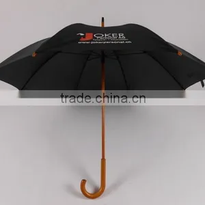 23 Inches Black Color Wooden Handle Umbrella Wholesaler thumbnail-3