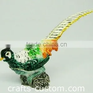 Alloy Glazed Pheasant Box for Jewelery thumbnail-1