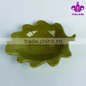 Harvest Design Ceramic Leaf Dish With Green Color thumbnail-1