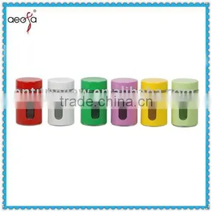 Color Metal Coat Decorative Glass Spice Jar Glass Spice Shaker Bottles thumbnail-1