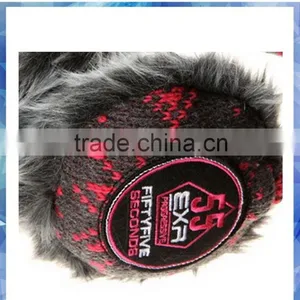 Pink and Grey Fairisle Knitted Foldable Earmuffs With Applique thumbnail-3