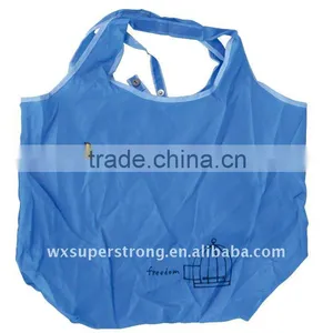 2016 Blue 190T Polyester Reusable Shopping Bag With Handle thumbnail-1