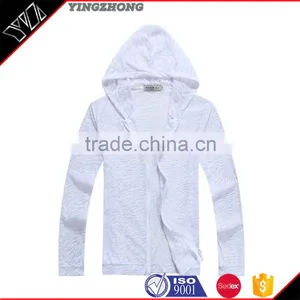Yingzhong Wholesale OEW Men Long Sleeve Side Seam Pockets Zip Opening Plain Drawstring Waist Hooded Jacekt thumbnail-1