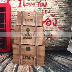 Vintage Style Wooden Storage Trunk Box/Case Sets thumbnail-1