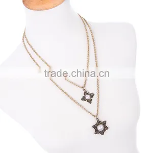 Cheap Wholesale Jewelry 2016 Latest Design Fashion Pearl Pendant Chain Necklace thumbnail-3