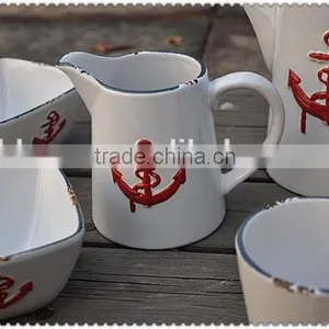Ceramic Relief Anchor Shape Milk Jar thumbnail-2