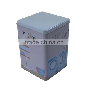 Plastic Handle Custom Washing Powder Storage Tin Box/Laundry Machine Shaped washing Powder Tin Container Metal Storage Box thumbnail-2
