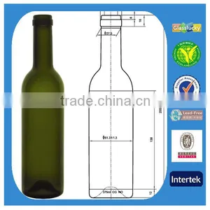 Glasslucky 2014 Hot Sale Olive Green 375ml Ice Wine Bottle thumbnail-4