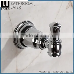 Customized High Quality Zinc Alloy Chrome Finishing Bathroom Sanitary Items Wall Mounted Double Robe Hook thumbnail-4