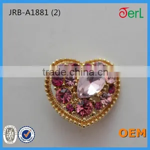 Fashion Design Wholesale Beautiful Heart-shaped Crystal Rhinestone Button for Upholstery Decoration in Bulk thumbnail-1