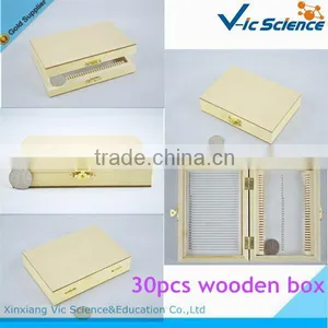 30pcs Biology Slides Storage Educational Wooden Box thumbnail-1