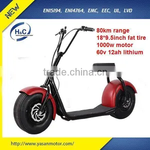 2016 Hot Selling 1000W 60V Citycoco e Scooter for Adults With Lithium Battery thumbnail-1