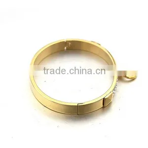 2016 Hot Sale Europe Cuff Bracelet Stainless Steel PVD Gold Crystal Bangle for Women thumbnail-3