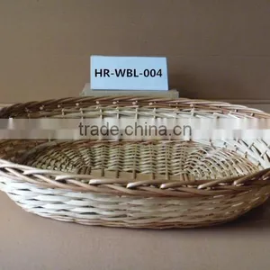 Handmade Willow Handled Fruit Basket With Round or Rectangular Shape thumbnail-4
