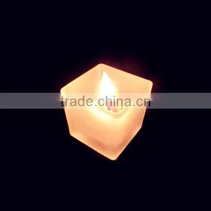Mini Square Shaped Frosted Glass Candle Wax Jar /candle Holder thumbnail-3