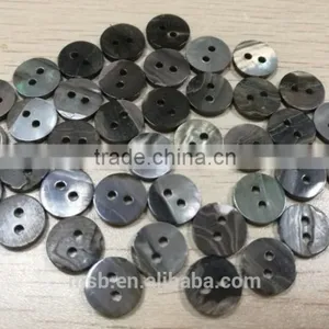 High Quality 2 Holes Black Trocas Shell Buttons for T-shirt thumbnail-2