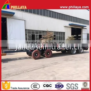 2Axle 3Axle 30T 40T Lowbed Dolly Truck Double Axle Low Flatbed Trailer With Turntable Drawbar thumbnail-6