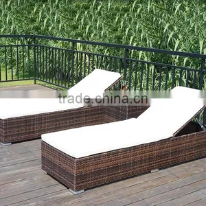 Outdoor Lounge Chaise, Rattan Beech Lounge Chaise thumbnail-1