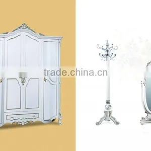 Bisini Royal Wardrobe Furniture, Luxury 3 Door Solid Wood Wardrobe Bedroom Furniture, White Bedroom Wardrobe thumbnail-3
