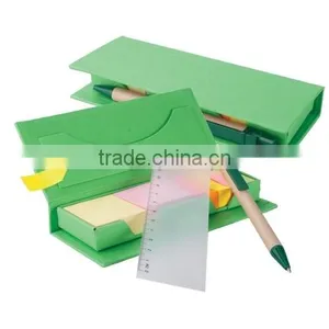 Hardcover Box Cover Sticky Note Memo Set With Ruler and Pens thumbnail-1