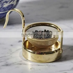 Tea Strainer | Metal Tea Strainer With Coaster thumbnail-1