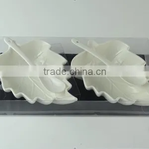 Wholesale White Ceramic Bowl, Cheap Salad Bowl,2 Soup Bowls 2 Spoons With Pvc Box thumbnail-1