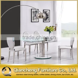 New Model Functional Extendable Dining Table With Stainless Steel Base thumbnail-4