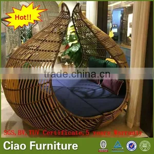 Latest Design Daybed With Canopy Rattan Sofa Bed Garden Patio Furniture thumbnail-2