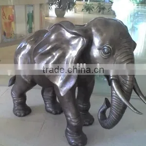 Cast Large Brass Elephant Sculpture thumbnail-1