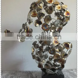 Pure Hand Made Casting Stainless Steel Flower Statue For Decoration thumbnail-1