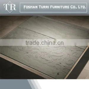 Luxury Furniture Glass Top Marble Base Square Coffee Table Center Table thumbnail-2