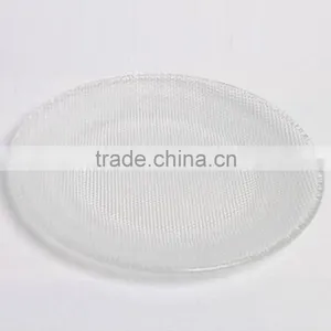 Red Color Glass Dinning Plate Set With Sliver Plating Metal Stand thumbnail-4