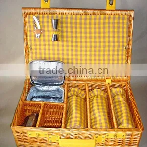 Wicker Wine Bottle Gift Basket With Grid (factory Supplier) thumbnail-1