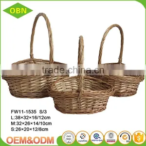 Wholesale Cheap Handmade Willow Woven Wicker Fruits Basket With Handle thumbnail-6