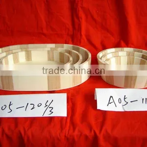 Round Handmade Poplar Wooden Food Tray thumbnail-1