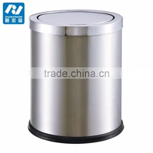 Hotel Room Trash Can Stainless Steel Paper Waste Bin thumbnail-1