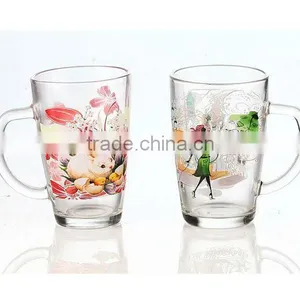 Environmental Friendly Glass Coffee Mugs With Decal Logo thumbnail-1