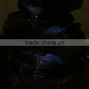 Stacked Rocks Tabletop Water Fountain With LED Lights thumbnail-5