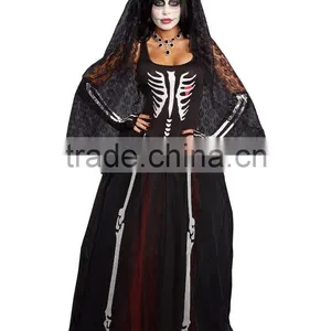 Day Of The Dead Zombie Bride Costume Halloween Fancy Dress thumbnail-1