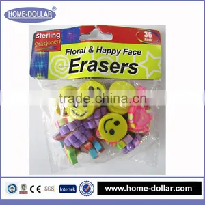 Factory Wholesale School Kids Mini Stationery Non Dust Smiling Face Emoji Eraser thumbnail-1