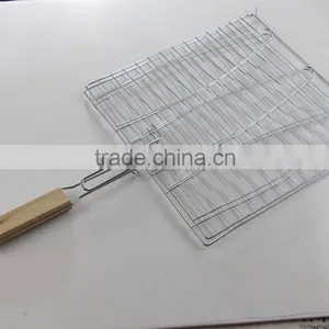 Outdoor Barbecue Wooden Handle Grill Net thumbnail-1