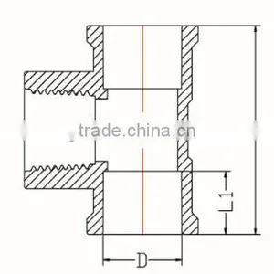 HIGH QUANLITY FEMALE TEE OF PVC DIN STANDARD FITTINGS FOR WATER SUPPLY thumbnail-2