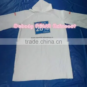 Adult Waterproof 100% PEVA Raincoat Printing Logo thumbnail-2