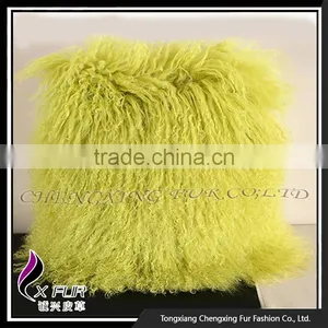 CX-D-04E Cheap Mongolian Lamb Fur Pillow Cushion Cover thumbnail-1