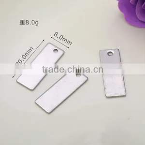 Blank Rectangle Stainless Steel Tags Charms Custom Laser Logo Stainless Steel Tags Stainless Steel Jewelry Accessories thumbnail-1