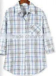 Women Wholesale Cheap 100% Cotton Yarn Dye Plaid Shirts thumbnail-1